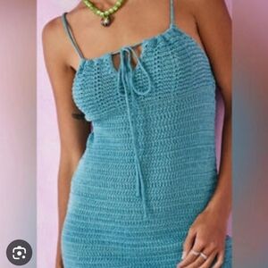 Olive + Oak Crochet mini Spaghetti Straps Dress